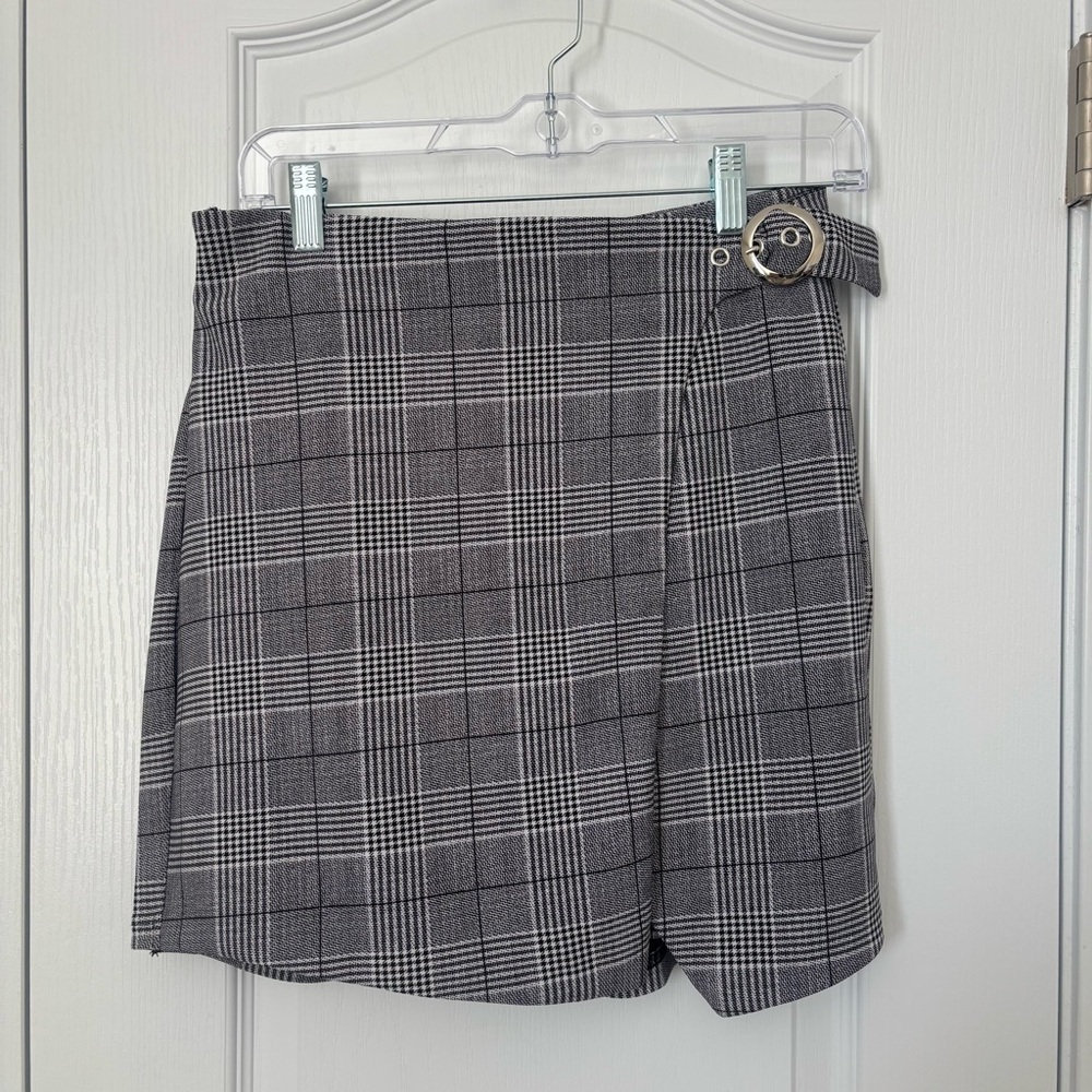 Free Haven Plaid Skort with Belt - Large